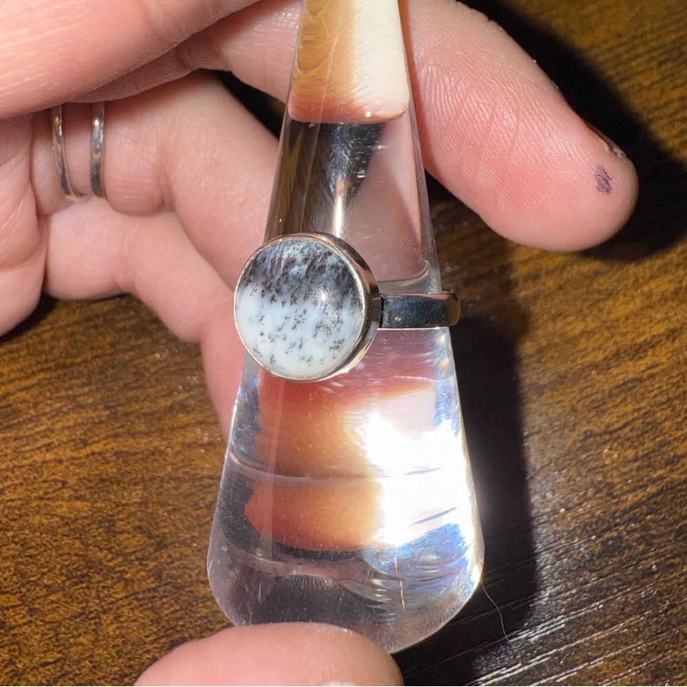 Dendritic Opal Ring Sterling Silver - image 2